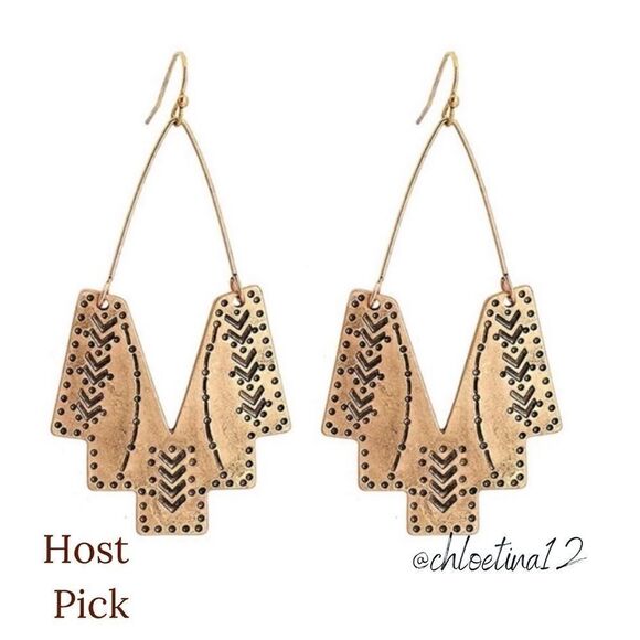 🎉HP🎉Asymmetrical Boho Geo Drop Dangle Earrings - Picture 3 of 3